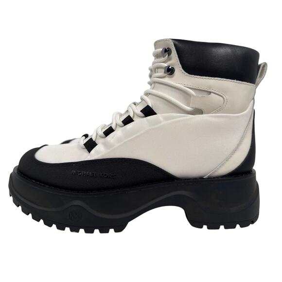 Michael Kors Dupree Hiking Boots Platform Womens 8 M Black White Modern Hybrid - Picture 4 of 9